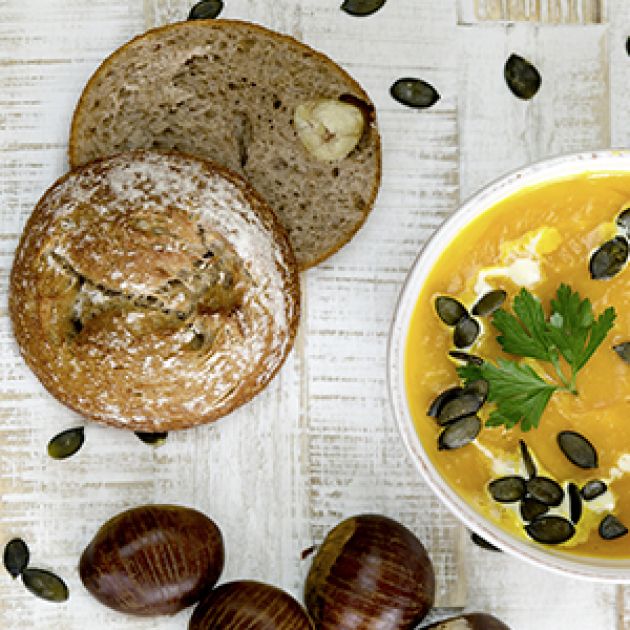 Knackige Brötchen mit Kastanien – viele Ballaststoffe, wenige Kalorien